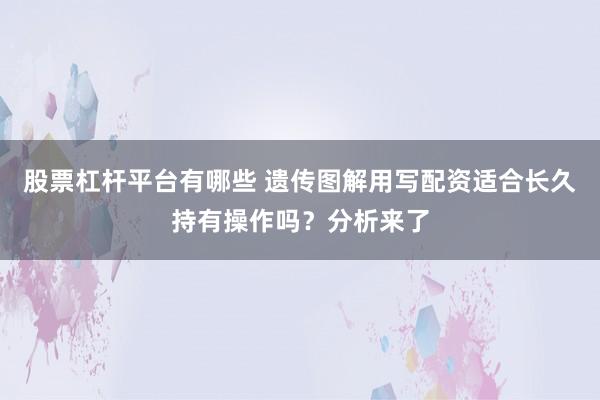 股票杠杆平台有哪些 遗传图解用写配资适合长久持有操作吗？分析来了