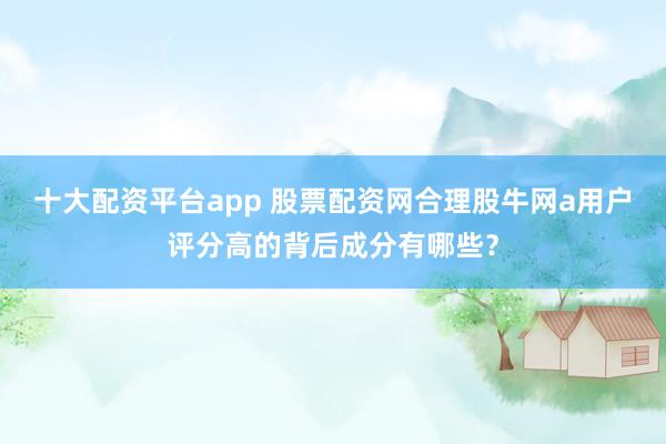 十大配资平台app 股票配资网合理股牛网a用户评分高的背后成分有哪些？